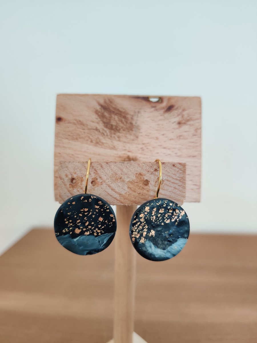 Starry night polymer clay  earrings