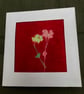 Two flowers hand printed card. - Image 1