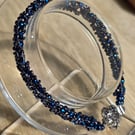 Silver Star Metallic Hematite Toho Seed Bracelet with Faceted Micro Crystal Bead