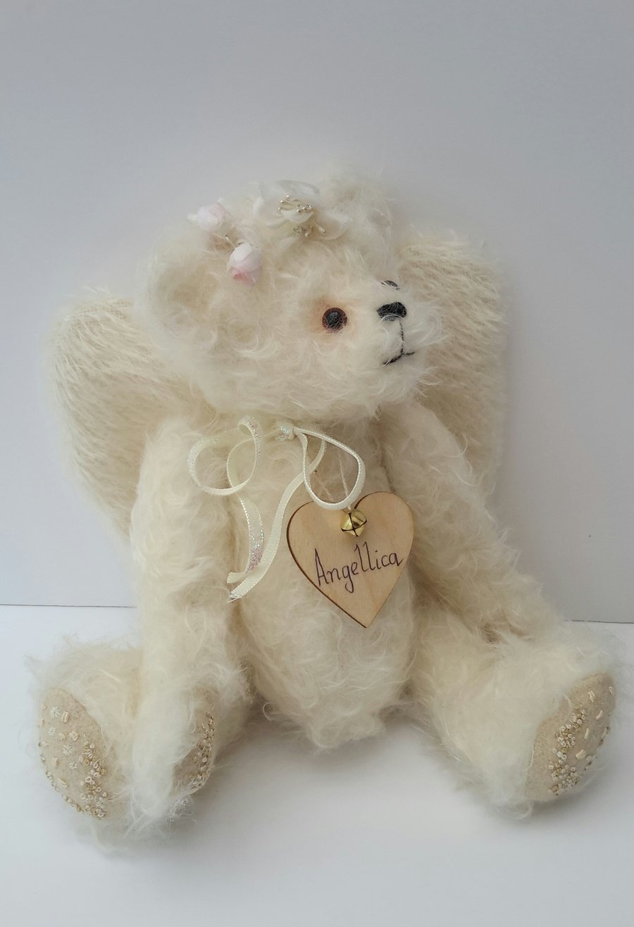 CUSTOM ANGEL BEAR, Memory Bear, Wedding Bear, Made to order Personalised Gift