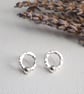Little Silver hoop ring stud earrings, hammered silver ring hoop studs, ARC