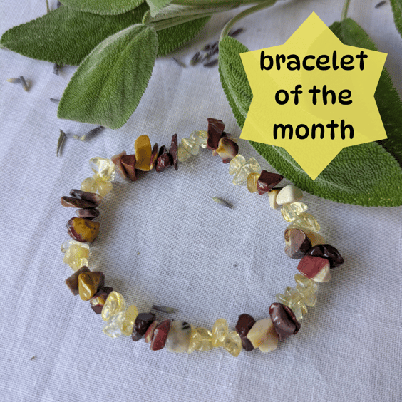Self esteem stretch bracelet with citrine