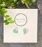 Ceramic heart earrings - green - Image 2