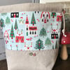 Festive drawstring project bag