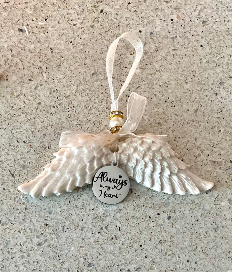 Angel wings hanging ornament (incl. FREE UK shipping)