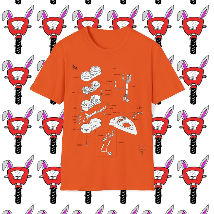 Kawasaki VN 15 Instrument Panel F2530 Unisex Softstyle T-Shirt by Bikabunny