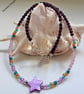 Boho Mother of Pearl Star & Seed Bead Multicoloured Necklace  - Image 2