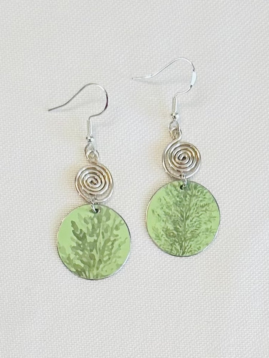 Recycled tin and silver earrings 