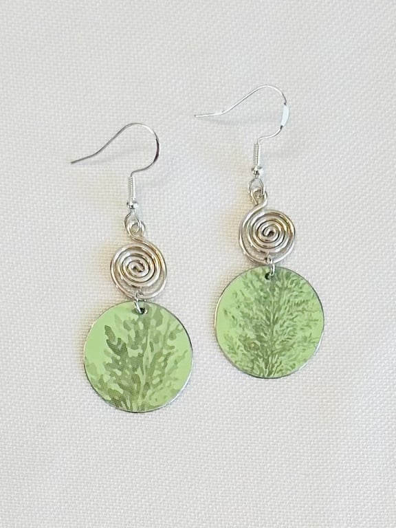 Recycled tin and silver earrings 