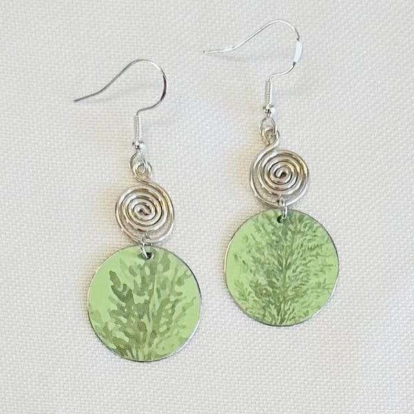Recycled tin and silver earrings 