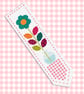 064A Cross Stitch Floral Patchwork - Mini Flower Range Bookmark  - Image 1
