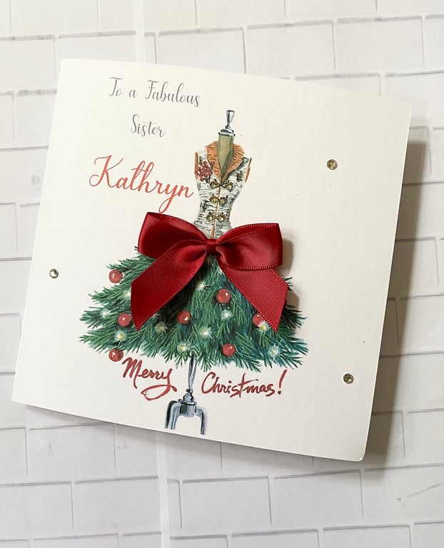 Personalised Womans Christmas Card For Her Merry Christmas Sister Best Friend Mu