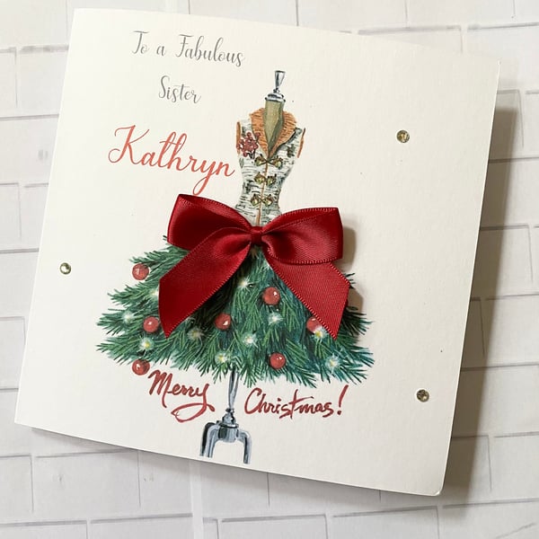 Personalised Womans Christmas Card For Her Merry Christmas Sister Best Friend Mu