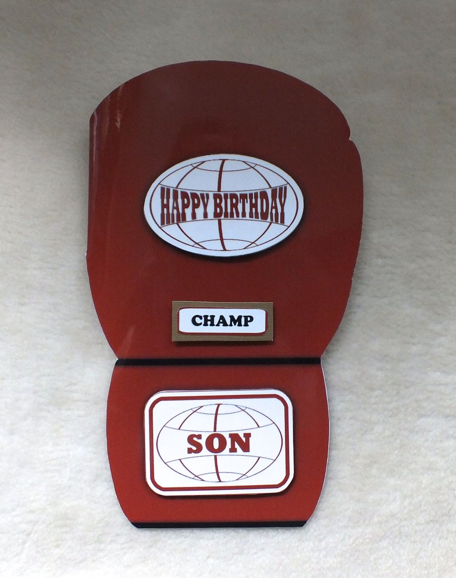 Cool Boxing Glove Shaped Birthday Card
