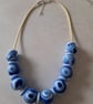 POLYMER CLAY BLUE MARBLE NECKLACE - FREE UK SHIPPING  - Image 4