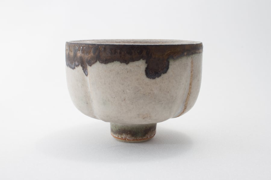 Gold and White Altered Double Wall Vessel 