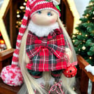 OOAK Handmade Soft Christmas Rag Doll