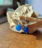 Sterling Silver Facetted Blue Agate Earrings - Image 1
