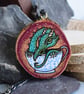 There's a Dragon in my Teacup! Pyrography hanging wood slice decoration - Image 4