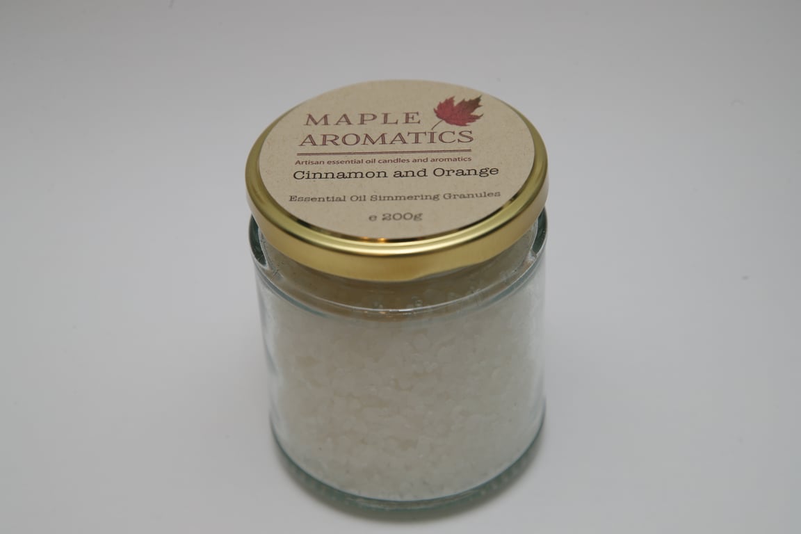 Maple Aromatics Cinnamon and Orange Essential Oil Vegan 200g Simmering Granules