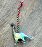 Muli-Coloured Brontosaurus Dinosaur Ornament - Upcycled Toy - Image 1