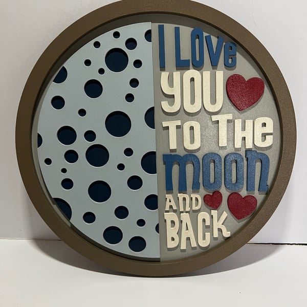 Love you to the moon and back wall hanging 