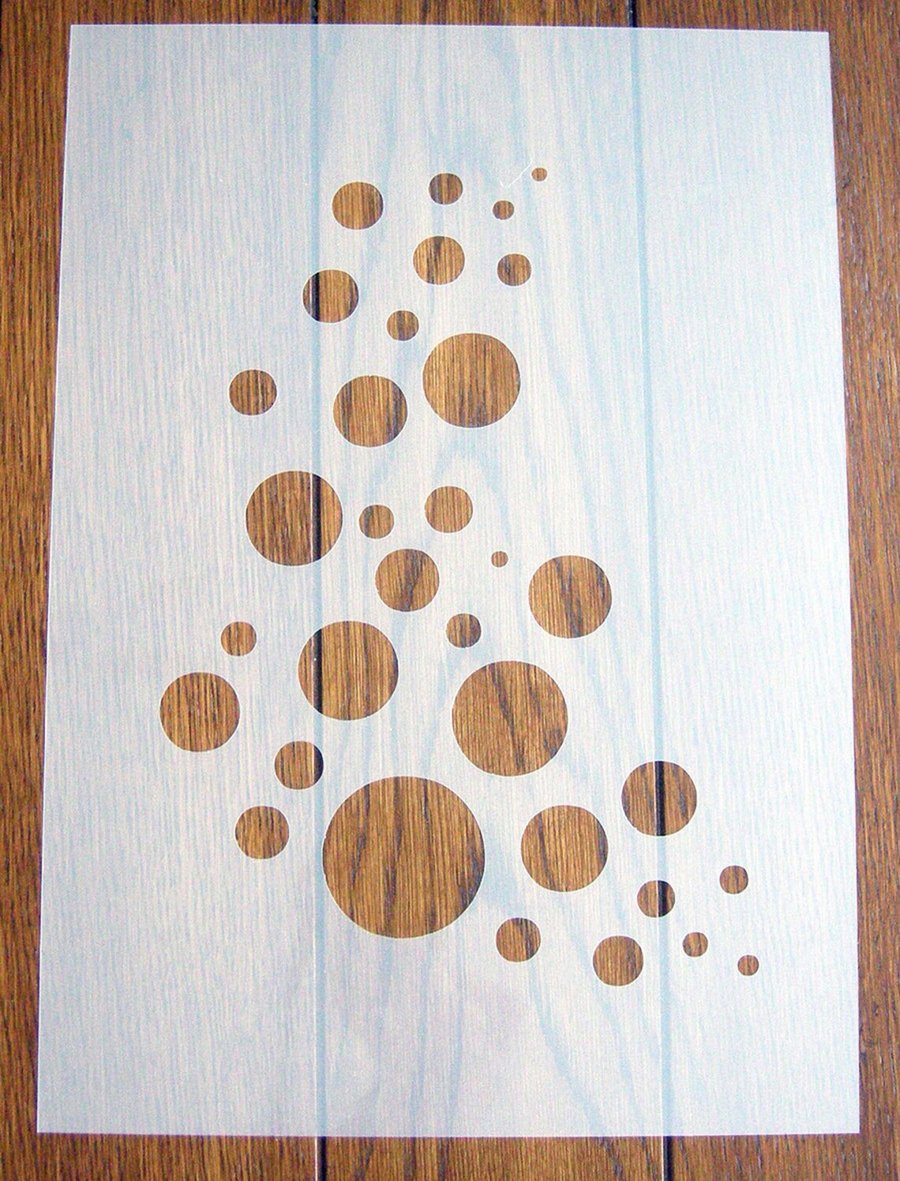 Bubbles Stencil Mask Reusable PP Sheet for Arts & Crafts