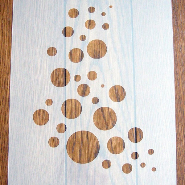 Bubbles Stencil Mask Reusable PP Sheet for Arts & Crafts