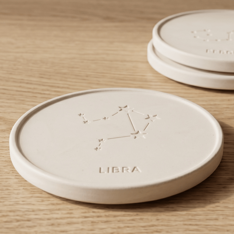 Libra Star Sign Drinks Coaster - Sign of the Zodiac Birthday Gift