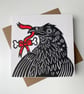Raven Birthday Linocut Greetings Card. Spooky Gothic Gift.  - Image 3