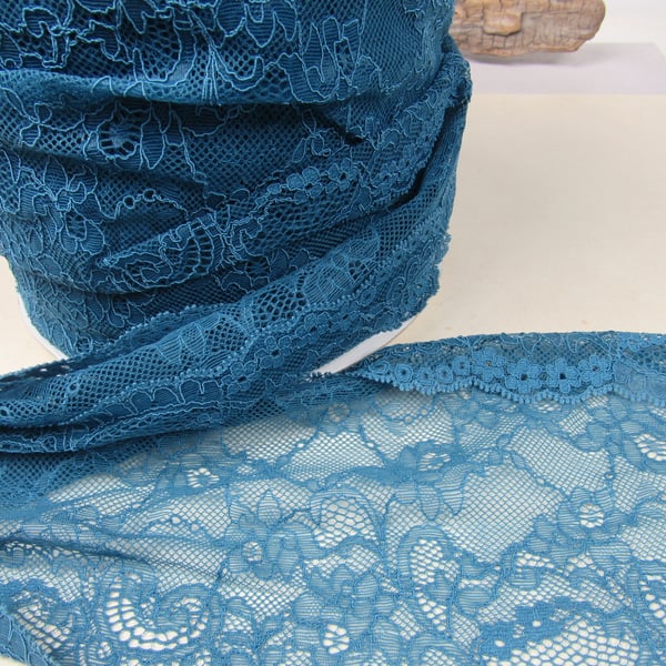 Rich Blue Extra Wide Lace Trim