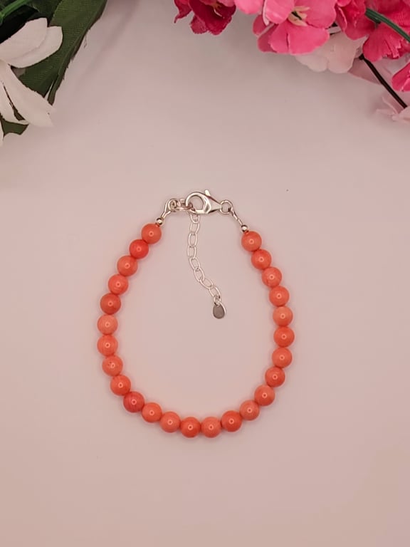 Pink Mediterranean Coral Bracelet