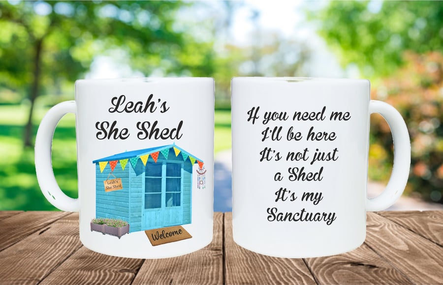she shed mug gift, personalised present for her