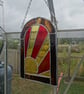 Stained Glass Suncatcher.  Gothic Style Arch Sun-Ray Design - Image 4