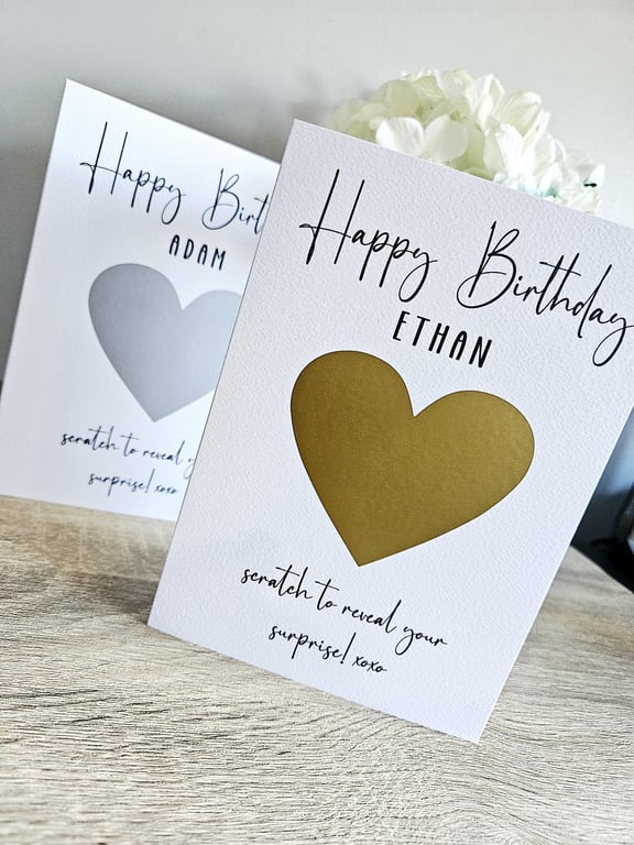 Birthday Card Scratch Card Special Occasion Gift Write your own message inside
