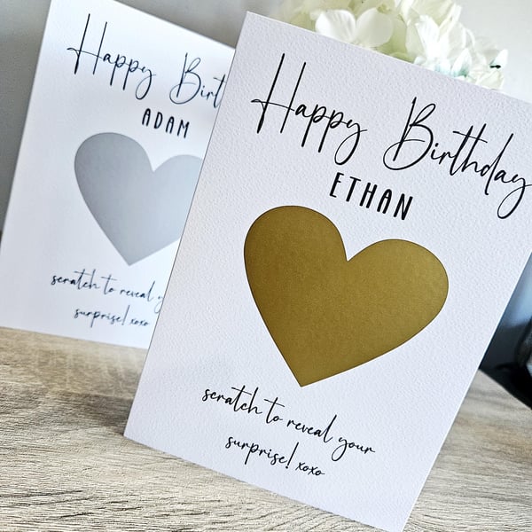Birthday Card Scratch Card Special Occasion Gift Write your own message inside