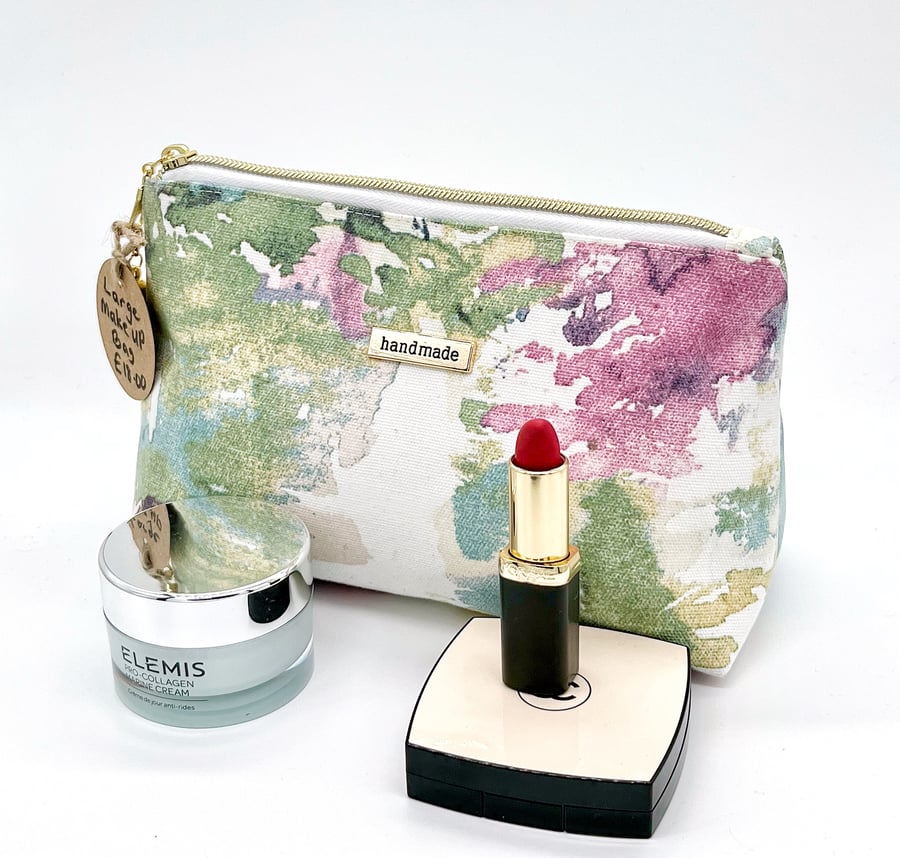 Watercolour Print Makeup Bag