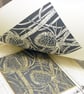 Charcoal grey Teasel - Hand cut Linocut Print - Image 3