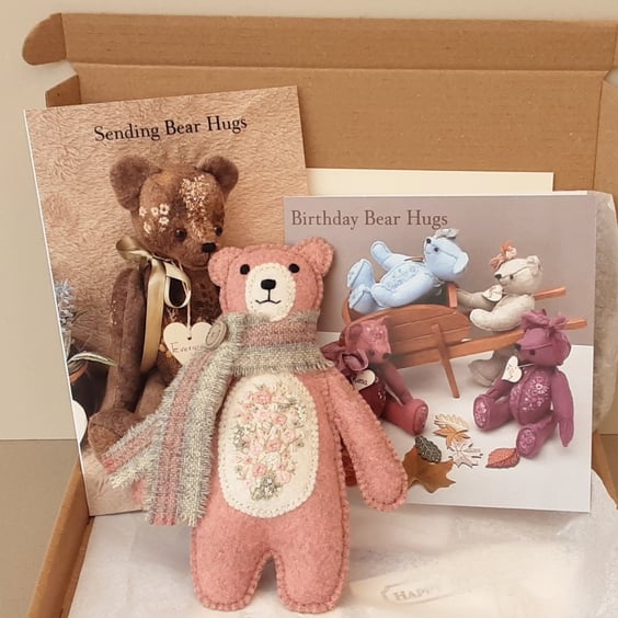 Sending bear hugs, teddy bear letterbox gift, Birthday gift, post box bears 