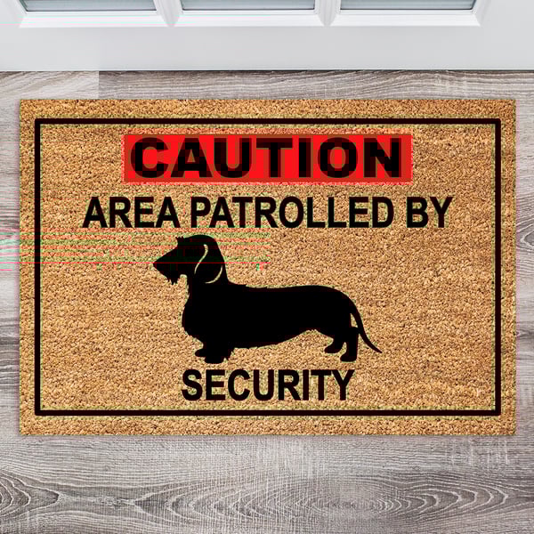 Dachshund Security Door Mat - Wire Hair Dachshund Welcome Mat - 3 Sizes