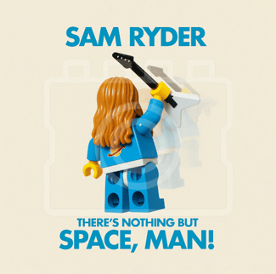 LEGO-Inspired Sam Ryder – There’s Nothing But Space, Man! 5x5" Mounted Print
