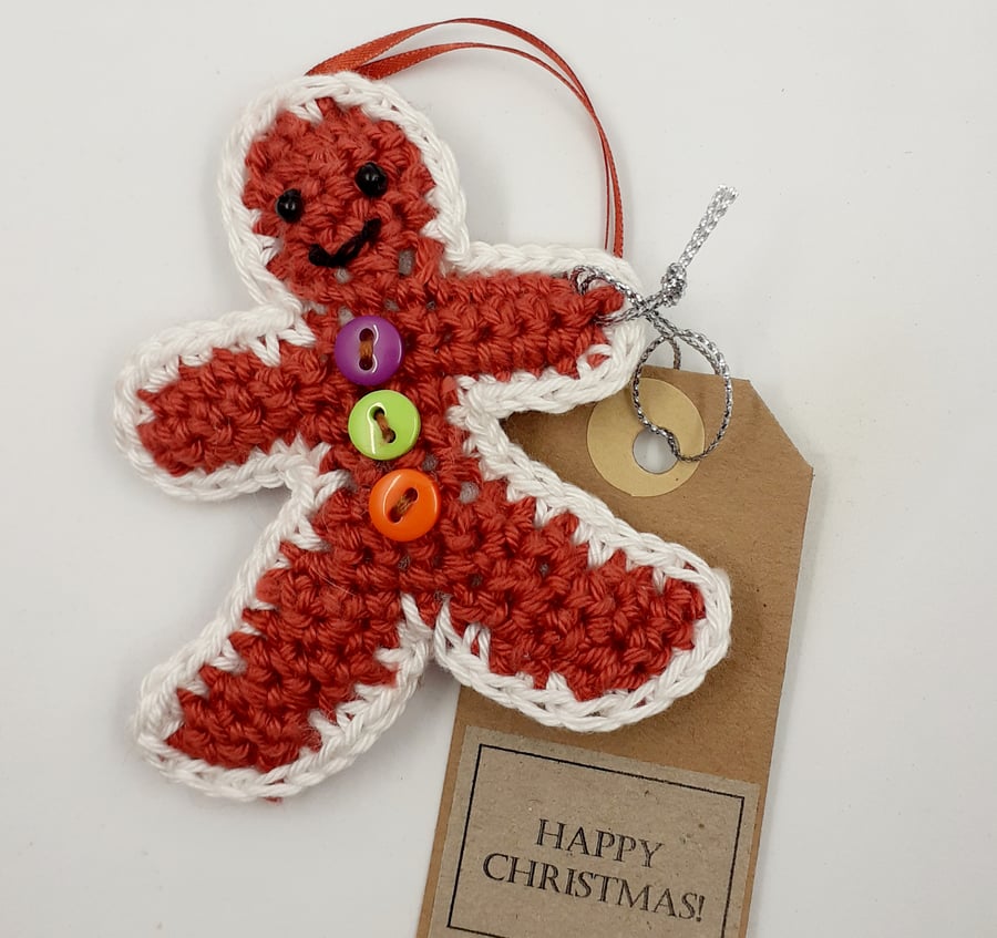 Crochet Gingerbread Man Tree Decoration 
