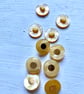 10 lemon and gold cardigan buttons  - Image 2