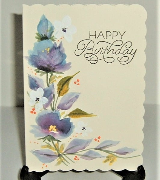 original hand painted floral Birthday card ( re... - Folksy