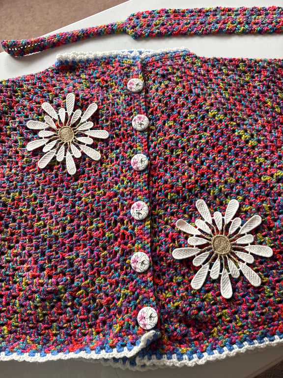 Crotcheted cropped cardigan