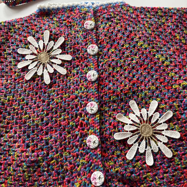 Crotcheted cropped cardigan