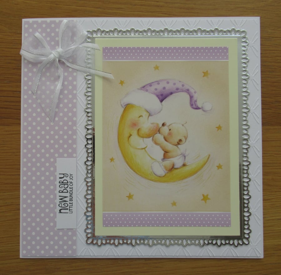 Baby Bear on the Moon - Large New Baby Card