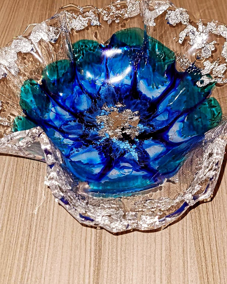 The blue one resin bowl - beautiful, eye-catching table, decoration, handmade bo