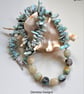 Designer Larimar & Amazonite Sterling Silver Necklace  - Image 2