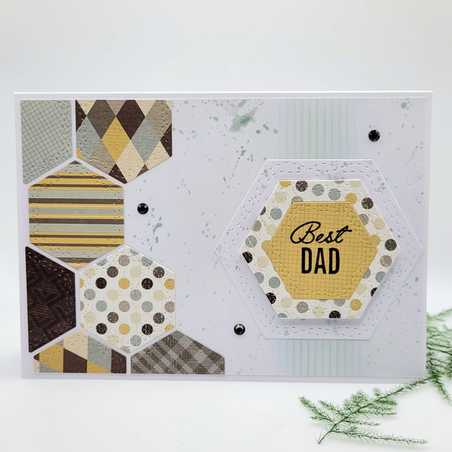 Father's Day Card - cards, handmade, Best Dad, nature colours